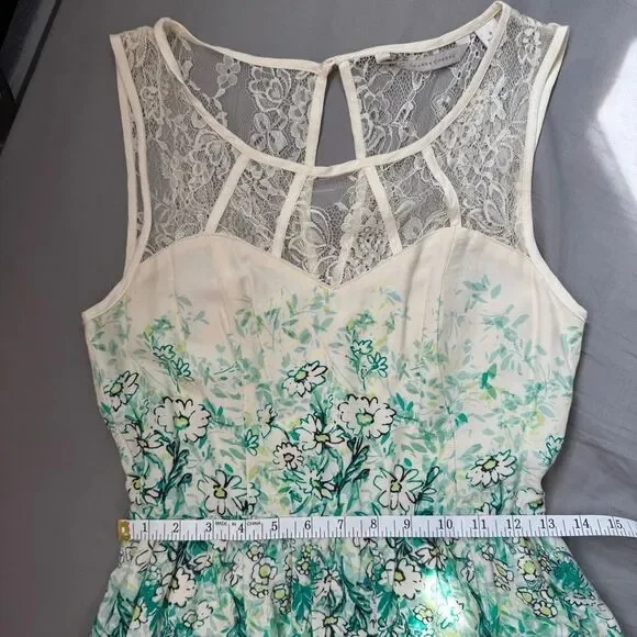 LC Lauren Conrad Cream Green Halter A-line Mini Dress - Picture 12 of 12